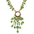 Vintage Inspired Green Glass Bead Tassel Necklace In Bronze Tone - 44cm L/ 7cm Ext - view 6