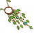 Vintage Inspired Green Glass Bead Tassel Necklace In Bronze Tone - 44cm L/ 7cm Ext - view 7