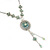 Light Green Enamel, Crystal Flower Pendant With Silver Tone Beaded Chain - 38cm L/ 6cm Ext - view 10