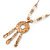 Ethnic Hammered Medallion Pendant with Gold Tone Beaded Chain - 40cm L/ 4cm Ext - view 7
