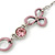 Vintage Inspired Pink Enamel Floral Necklace In Pewter Tone - 36cm L/ 6cm Ext - view 6
