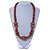Chunky Brown Wood Bead Necklace - 64cm L/ 3cm Ext - view 2