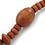 Chunky Brown Wood Bead Necklace - 64cm L/ 3cm Ext - view 5