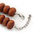 Chunky Brown Wood Bead Necklace - 64cm L/ 3cm Ext - view 6