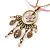 Vintage Inspired Enamel Crystal Floral Pendant With Gold Tone Chain and Pink Suede Cord - 38cm L/ 8cm Ext - view 8