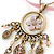 Vintage Inspired Enamel Crystal Floral Pendant With Gold Tone Chain and Pink Suede Cord - 38cm L/ 8cm Ext - view 4