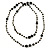 Long Black Acrylic Graduated Bead Necklace In Gold Tone - 122cm L