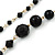 Long Black Acrylic Graduated Bead Necklace In Gold Tone - 122cm L - view 4