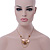 Vintage Inspired Acrylic Teardrop Bead, Chain Bib Necklace In Gold Tone - 36cm L/ 6cm Ext - view 3