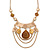 Vintage Inspired Acrylic Teardrop Bead, Chain Bib Necklace In Gold Tone - 36cm L/ 6cm Ext