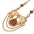 Vintage Inspired Acrylic Teardrop Bead, Chain Bib Necklace In Gold Tone - 36cm L/ 6cm Ext - view 4