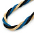 Gold/ Black/ Turquoise Twisted Mesh Necklace - 38cm L/ 4cm Ext - view 5
