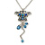 Vintage Inspired Blue Crystal Butterfly Pendant With Pewter Tone Chain - 38cm L/ 6cm Ext