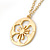 Long Brushed Gold Open Cut Flower Pendant With Chain - 70cm L - view 4