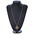 Long Brushed Gold Open Cut Flower Pendant With Chain - 70cm L - view 3