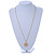 Long Brushed Gold Open Cut Flower Pendant With Chain - 70cm L - view 6
