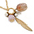 Feather & Acrylic Beads Cluster Pendant With Long Chain In Gold Tone - 80cm L/ 7cm Ext - view 3