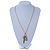 Feather & Acrylic Beads Cluster Pendant With Long Chain In Gold Tone - 80cm L/ 7cm Ext - view 5