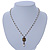 Small Cameo Pendant With Cream Faux Pearl Beaded Chain In Bronze Tone Metal - 45cm/ 7cm Ext - view 2
