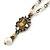 Small Cameo Pendant With Cream Faux Pearl Beaded Chain In Bronze Tone Metal - 45cm/ 7cm Ext - view 6