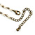 Small Cameo Pendant With Cream Faux Pearl Beaded Chain In Bronze Tone Metal - 45cm/ 7cm Ext - view 5