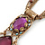 Vintage Inspired Filigree, Purple Crystal Pendant With Burnt Gold Chains - 38cm L/ 5cm Ext - view 7