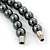 6mm Dark Grey Hematite Beaded Necklace With Cross Pendant Screw Barrel Clasp - 47cm L - view 4