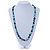 Teal Green Baroque Shape Freshwater Pearl, Black Glass Bead Necklace - 80cm L - view 2