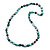 Teal Green Baroque Shape Freshwater Pearl, Black Glass Bead Necklace - 80cm L