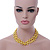 10mm Bright Yellow, Pear Shape Freshwater Pearl 2 Strand Necklace - 43cm L - view 3