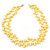 10mm Bright Yellow, Pear Shape Freshwater Pearl 2 Strand Necklace - 43cm L