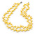 10mm Bright Yellow, Pear Shape Freshwater Pearl 2 Strand Necklace - 43cm L - view 8