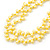 10mm Bright Yellow, Pear Shape Freshwater Pearl 2 Strand Necklace - 43cm L - view 7