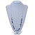 White, Grey Shell Pearls with Crystal Glass Beads Long Necklace - 80cm L - view 2