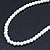 7mm White Acrylic Bead Necklace In Silver Tone - 37cm L - view 4