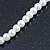 7mm White Acrylic Bead Necklace In Silver Tone - 37cm L - view 5