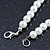 7mm White Acrylic Bead Necklace In Silver Tone - 37cm L - view 6