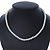7mm White Acrylic Bead Necklace In Silver Tone - 37cm L - view 2