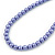 7mm Purple Acrylic Bead Necklace In Silver Tone - 37cm L - view 3