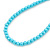 7mm Azure Acrylic Bead Necklace In Silver Tone - 37cm L - view 3