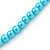7mm Azure Acrylic Bead Necklace In Silver Tone - 37cm L - view 4