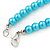 7mm Azure Acrylic Bead Necklace In Silver Tone - 37cm L - view 5