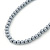 7mm Grey Acrylic Bead Necklace In Silver Tone - 37cm L - view 3