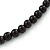 7mm Black Acrylic Bead Necklace In Silver Tone - 37cm L - view 4