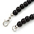 7mm Black Acrylic Bead Necklace In Silver Tone - 37cm L - view 5