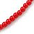 7mm Bright Red Acrylic Bead Necklace In Silver Tone - 37cm L - view 4