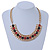 Chunky Gold Link Chain Bib Necklace with Pink/ Black Acrylic Stones - 44cm L/ 7cm Ext - view 2