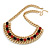 Chunky Gold Link Chain Bib Necklace with Pink/ Black Acrylic Stones - 44cm L/ 7cm Ext - view 7