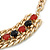 Chunky Gold Link Chain Bib Necklace with Pink/ Black Acrylic Stones - 44cm L/ 7cm Ext - view 6