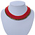Orange/ Fuchsia Cotton Cord Collar Necklace with Antique Gold Chain - 33cm L/ 8cm Ext - view 2